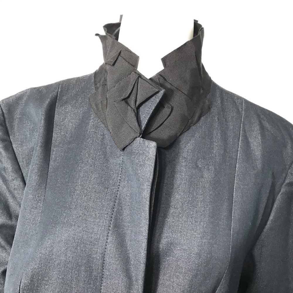 Tahari ruffle mock neck trench coat Large - Picture 4 of 8